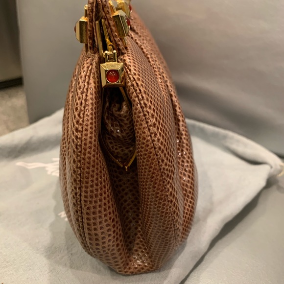 Judith Lieber Vintage lizard skin clutch bag - Picture 4 of 12